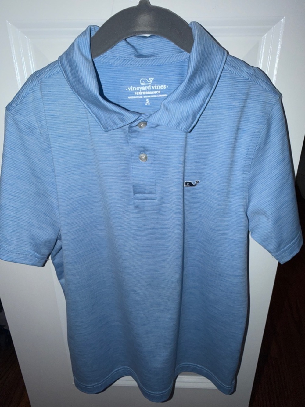 Vineyard Vines Boys Performance Polo in Sky Blue - Picture 4 of 7